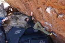 Bouldering in Hueco Tanks on 02/25/2020 with Blue Lizard Climbing and Yoga

Filename: SRM_20200225_1345200.jpg
Aperture: f/5.0
Shutter Speed: 1/250
Body: Canon EOS-1D Mark II
Lens: Canon EF 16-35mm f/2.8 L