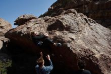 Bouldering in Hueco Tanks on 02/25/2020 with Blue Lizard Climbing and Yoga

Filename: SRM_20200225_1349140.jpg
Aperture: f/11.0
Shutter Speed: 1/250
Body: Canon EOS-1D Mark II
Lens: Canon EF 16-35mm f/2.8 L