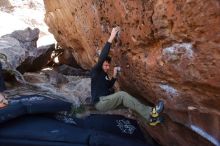 Bouldering in Hueco Tanks on 02/25/2020 with Blue Lizard Climbing and Yoga

Filename: SRM_20200225_1353200.jpg
Aperture: f/2.8
Shutter Speed: 1/250
Body: Canon EOS-1D Mark II
Lens: Canon EF 16-35mm f/2.8 L