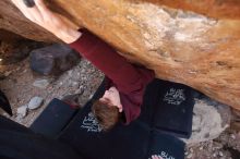 Bouldering in Hueco Tanks on 02/25/2020 with Blue Lizard Climbing and Yoga

Filename: SRM_20200225_1419000.jpg
Aperture: f/4.0
Shutter Speed: 1/250
Body: Canon EOS-1D Mark II
Lens: Canon EF 16-35mm f/2.8 L