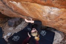 Bouldering in Hueco Tanks on 02/25/2020 with Blue Lizard Climbing and Yoga

Filename: SRM_20200225_1424440.jpg
Aperture: f/4.0
Shutter Speed: 1/250
Body: Canon EOS-1D Mark II
Lens: Canon EF 16-35mm f/2.8 L