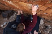 Bouldering in Hueco Tanks on 02/25/2020 with Blue Lizard Climbing and Yoga

Filename: SRM_20200225_1428270.jpg
Aperture: f/5.6
Shutter Speed: 1/250
Body: Canon EOS-1D Mark II
Lens: Canon EF 16-35mm f/2.8 L