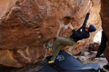 Bouldering in Hueco Tanks on 02/25/2020 with Blue Lizard Climbing and Yoga

Filename: SRM_20200225_1430390.jpg
Aperture: f/4.0
Shutter Speed: 1/250
Body: Canon EOS-1D Mark II
Lens: Canon EF 16-35mm f/2.8 L