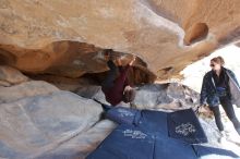 Bouldering in Hueco Tanks on 02/25/2020 with Blue Lizard Climbing and Yoga

Filename: SRM_20200225_1519020.jpg
Aperture: f/5.0
Shutter Speed: 1/250
Body: Canon EOS-1D Mark II
Lens: Canon EF 16-35mm f/2.8 L