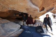 Bouldering in Hueco Tanks on 02/25/2020 with Blue Lizard Climbing and Yoga

Filename: SRM_20200225_1519080.jpg
Aperture: f/6.3
Shutter Speed: 1/250
Body: Canon EOS-1D Mark II
Lens: Canon EF 16-35mm f/2.8 L