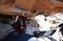 Bouldering in Hueco Tanks on 02/25/2020 with Blue Lizard Climbing and Yoga

Filename: SRM_20200225_1519260.jpg
Aperture: f/8.0
Shutter Speed: 1/250
Body: Canon EOS-1D Mark II
Lens: Canon EF 16-35mm f/2.8 L