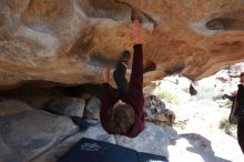 Bouldering in Hueco Tanks on 02/25/2020 with Blue Lizard Climbing and Yoga

Filename: SRM_20200225_1519401.jpg
Aperture: f/8.0
Shutter Speed: 1/250
Body: Canon EOS-1D Mark II
Lens: Canon EF 16-35mm f/2.8 L