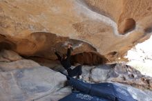 Bouldering in Hueco Tanks on 02/25/2020 with Blue Lizard Climbing and Yoga

Filename: SRM_20200225_1527200.jpg
Aperture: f/5.6
Shutter Speed: 1/250
Body: Canon EOS-1D Mark II
Lens: Canon EF 16-35mm f/2.8 L