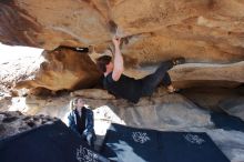 Bouldering in Hueco Tanks on 02/25/2020 with Blue Lizard Climbing and Yoga

Filename: SRM_20200225_1538550.jpg
Aperture: f/7.1
Shutter Speed: 1/250
Body: Canon EOS-1D Mark II
Lens: Canon EF 16-35mm f/2.8 L