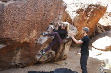 Bouldering in Hueco Tanks on 02/28/2020 with Blue Lizard Climbing and Yoga

Filename: SRM_20200228_1156470.jpg
Aperture: f/3.2
Shutter Speed: 1/400
Body: Canon EOS-1D Mark II
Lens: Canon EF 16-35mm f/2.8 L