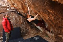 Bouldering in Hueco Tanks on 02/28/2020 with Blue Lizard Climbing and Yoga

Filename: SRM_20200228_1216040.jpg
Aperture: f/5.0
Shutter Speed: 1/320
Body: Canon EOS-1D Mark II
Lens: Canon EF 16-35mm f/2.8 L