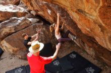 Bouldering in Hueco Tanks on 02/28/2020 with Blue Lizard Climbing and Yoga

Filename: SRM_20200228_1220570.jpg
Aperture: f/7.1
Shutter Speed: 1/250
Body: Canon EOS-1D Mark II
Lens: Canon EF 16-35mm f/2.8 L