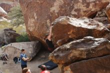 Bouldering in Hueco Tanks on 02/28/2020 with Blue Lizard Climbing and Yoga

Filename: SRM_20200228_1221500.jpg
Aperture: f/10.0
Shutter Speed: 1/250
Body: Canon EOS-1D Mark II
Lens: Canon EF 16-35mm f/2.8 L