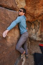 Bouldering in Hueco Tanks on 02/28/2020 with Blue Lizard Climbing and Yoga

Filename: SRM_20200228_1228360.jpg
Aperture: f/6.3
Shutter Speed: 1/250
Body: Canon EOS-1D Mark II
Lens: Canon EF 16-35mm f/2.8 L