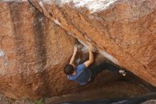 Bouldering in Hueco Tanks on 02/28/2020 with Blue Lizard Climbing and Yoga

Filename: SRM_20200228_1237570.jpg
Aperture: f/8.0
Shutter Speed: 1/250
Body: Canon EOS-1D Mark II
Lens: Canon EF 16-35mm f/2.8 L