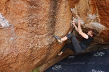 Bouldering in Hueco Tanks on 02/28/2020 with Blue Lizard Climbing and Yoga

Filename: SRM_20200228_1243230.jpg
Aperture: f/7.1
Shutter Speed: 1/250
Body: Canon EOS-1D Mark II
Lens: Canon EF 16-35mm f/2.8 L