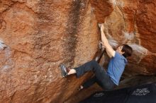 Bouldering in Hueco Tanks on 02/28/2020 with Blue Lizard Climbing and Yoga

Filename: SRM_20200228_1244380.jpg
Aperture: f/7.1
Shutter Speed: 1/250
Body: Canon EOS-1D Mark II
Lens: Canon EF 16-35mm f/2.8 L