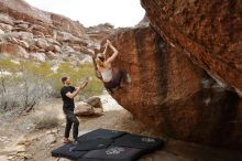 Bouldering in Hueco Tanks on 02/28/2020 with Blue Lizard Climbing and Yoga

Filename: SRM_20200228_1256220.jpg
Aperture: f/10.0
Shutter Speed: 1/250
Body: Canon EOS-1D Mark II
Lens: Canon EF 16-35mm f/2.8 L