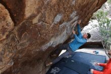 Bouldering in Hueco Tanks on 02/28/2020 with Blue Lizard Climbing and Yoga

Filename: SRM_20200228_1306030.jpg
Aperture: f/5.0
Shutter Speed: 1/250
Body: Canon EOS-1D Mark II
Lens: Canon EF 16-35mm f/2.8 L