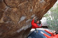 Bouldering in Hueco Tanks on 02/28/2020 with Blue Lizard Climbing and Yoga

Filename: SRM_20200228_1319050.jpg
Aperture: f/4.5
Shutter Speed: 1/250
Body: Canon EOS-1D Mark II
Lens: Canon EF 16-35mm f/2.8 L