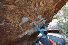 Bouldering in Hueco Tanks on 02/28/2020 with Blue Lizard Climbing and Yoga

Filename: SRM_20200228_1320040.jpg
Aperture: f/4.5
Shutter Speed: 1/250
Body: Canon EOS-1D Mark II
Lens: Canon EF 16-35mm f/2.8 L