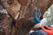 Bouldering in Hueco Tanks on 02/28/2020 with Blue Lizard Climbing and Yoga

Filename: SRM_20200228_1324140.jpg
Aperture: f/5.0
Shutter Speed: 1/250
Body: Canon EOS-1D Mark II
Lens: Canon EF 16-35mm f/2.8 L