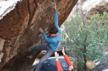 Bouldering in Hueco Tanks on 02/28/2020 with Blue Lizard Climbing and Yoga

Filename: SRM_20200228_1324240.jpg
Aperture: f/5.6
Shutter Speed: 1/250
Body: Canon EOS-1D Mark II
Lens: Canon EF 16-35mm f/2.8 L