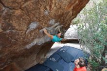 Bouldering in Hueco Tanks on 02/28/2020 with Blue Lizard Climbing and Yoga

Filename: SRM_20200228_1334431.jpg
Aperture: f/4.5
Shutter Speed: 1/250
Body: Canon EOS-1D Mark II
Lens: Canon EF 16-35mm f/2.8 L