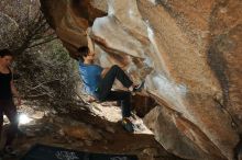 Bouldering in Hueco Tanks on 02/28/2020 with Blue Lizard Climbing and Yoga

Filename: SRM_20200228_1425310.jpg
Aperture: f/8.0
Shutter Speed: 1/250
Body: Canon EOS-1D Mark II
Lens: Canon EF 16-35mm f/2.8 L