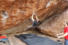 Bouldering in Hueco Tanks on 02/28/2020 with Blue Lizard Climbing and Yoga

Filename: SRM_20200228_1434300.jpg
Aperture: f/5.6
Shutter Speed: 1/250
Body: Canon EOS-1D Mark II
Lens: Canon EF 16-35mm f/2.8 L