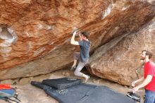 Bouldering in Hueco Tanks on 02/28/2020 with Blue Lizard Climbing and Yoga

Filename: SRM_20200228_1434310.jpg
Aperture: f/5.0
Shutter Speed: 1/250
Body: Canon EOS-1D Mark II
Lens: Canon EF 16-35mm f/2.8 L