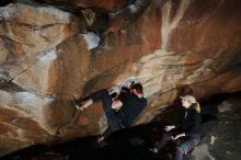 Bouldering in Hueco Tanks on 02/28/2020 with Blue Lizard Climbing and Yoga

Filename: SRM_20200228_1442020.jpg
Aperture: f/7.1
Shutter Speed: 1/250
Body: Canon EOS-1D Mark II
Lens: Canon EF 16-35mm f/2.8 L