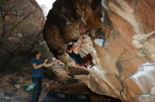 Bouldering in Hueco Tanks on 02/28/2020 with Blue Lizard Climbing and Yoga

Filename: SRM_20200228_1443050.jpg
Aperture: f/5.6
Shutter Speed: 1/250
Body: Canon EOS-1D Mark II
Lens: Canon EF 16-35mm f/2.8 L