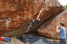 Bouldering in Hueco Tanks on 02/28/2020 with Blue Lizard Climbing and Yoga

Filename: SRM_20200228_1445500.jpg
Aperture: f/8.0
Shutter Speed: 1/250
Body: Canon EOS-1D Mark II
Lens: Canon EF 16-35mm f/2.8 L