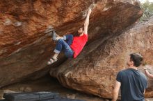 Bouldering in Hueco Tanks on 02/28/2020 with Blue Lizard Climbing and Yoga

Filename: SRM_20200228_1448190.jpg
Aperture: f/9.0
Shutter Speed: 1/250
Body: Canon EOS-1D Mark II
Lens: Canon EF 16-35mm f/2.8 L