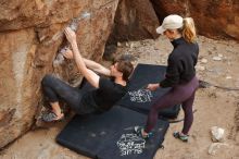 Bouldering in Hueco Tanks on 02/28/2020 with Blue Lizard Climbing and Yoga

Filename: SRM_20200228_1454520.jpg
Aperture: f/6.3
Shutter Speed: 1/250
Body: Canon EOS-1D Mark II
Lens: Canon EF 16-35mm f/2.8 L