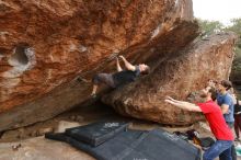 Bouldering in Hueco Tanks on 02/28/2020 with Blue Lizard Climbing and Yoga

Filename: SRM_20200228_1508050.jpg
Aperture: f/6.3
Shutter Speed: 1/250
Body: Canon EOS-1D Mark II
Lens: Canon EF 16-35mm f/2.8 L