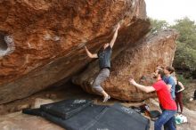 Bouldering in Hueco Tanks on 02/28/2020 with Blue Lizard Climbing and Yoga

Filename: SRM_20200228_1508061.jpg
Aperture: f/6.3
Shutter Speed: 1/250
Body: Canon EOS-1D Mark II
Lens: Canon EF 16-35mm f/2.8 L