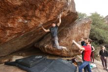 Bouldering in Hueco Tanks on 02/28/2020 with Blue Lizard Climbing and Yoga

Filename: SRM_20200228_1508070.jpg
Aperture: f/6.3
Shutter Speed: 1/250
Body: Canon EOS-1D Mark II
Lens: Canon EF 16-35mm f/2.8 L