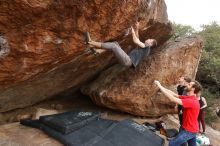 Bouldering in Hueco Tanks on 02/28/2020 with Blue Lizard Climbing and Yoga

Filename: SRM_20200228_1508090.jpg
Aperture: f/6.3
Shutter Speed: 1/250
Body: Canon EOS-1D Mark II
Lens: Canon EF 16-35mm f/2.8 L