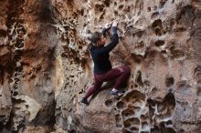 Bouldering in Hueco Tanks on 02/28/2020 with Blue Lizard Climbing and Yoga

Filename: SRM_20200228_1650000.jpg
Aperture: f/2.8
Shutter Speed: 1/100
Body: Canon EOS-1D Mark II
Lens: Canon EF 50mm f/1.8 II