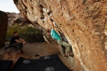 Bouldering in Hueco Tanks on 02/28/2020 with Blue Lizard Climbing and Yoga

Filename: SRM_20200228_1755460.jpg
Aperture: f/5.0
Shutter Speed: 1/400
Body: Canon EOS-1D Mark II
Lens: Canon EF 16-35mm f/2.8 L