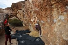 Bouldering in Hueco Tanks on 02/28/2020 with Blue Lizard Climbing and Yoga

Filename: SRM_20200228_1803500.jpg
Aperture: f/6.3
Shutter Speed: 1/250
Body: Canon EOS-1D Mark II
Lens: Canon EF 16-35mm f/2.8 L