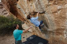 Bouldering in Hueco Tanks on 02/28/2020 with Blue Lizard Climbing and Yoga

Filename: SRM_20200228_1821550.jpg
Aperture: f/6.3
Shutter Speed: 1/250
Body: Canon EOS-1D Mark II
Lens: Canon EF 16-35mm f/2.8 L