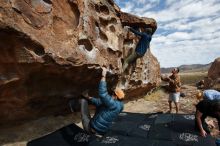 Bouldering in Hueco Tanks on 02/29/2020 with Blue Lizard Climbing and Yoga

Filename: SRM_20200229_1109570.jpg
Aperture: f/6.3
Shutter Speed: 1/400
Body: Canon EOS-1D Mark II
Lens: Canon EF 16-35mm f/2.8 L