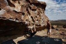 Bouldering in Hueco Tanks on 02/29/2020 with Blue Lizard Climbing and Yoga

Filename: SRM_20200229_1112200.jpg
Aperture: f/9.0
Shutter Speed: 1/320
Body: Canon EOS-1D Mark II
Lens: Canon EF 16-35mm f/2.8 L