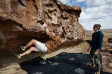 Bouldering in Hueco Tanks on 02/29/2020 with Blue Lizard Climbing and Yoga

Filename: SRM_20200229_1117040.jpg
Aperture: f/7.1
Shutter Speed: 1/320
Body: Canon EOS-1D Mark II
Lens: Canon EF 16-35mm f/2.8 L