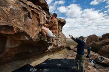 Bouldering in Hueco Tanks on 02/29/2020 with Blue Lizard Climbing and Yoga

Filename: SRM_20200229_1117190.jpg
Aperture: f/7.1
Shutter Speed: 1/320
Body: Canon EOS-1D Mark II
Lens: Canon EF 16-35mm f/2.8 L