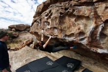 Bouldering in Hueco Tanks on 02/29/2020 with Blue Lizard Climbing and Yoga

Filename: SRM_20200229_1125070.jpg
Aperture: f/5.6
Shutter Speed: 1/320
Body: Canon EOS-1D Mark II
Lens: Canon EF 16-35mm f/2.8 L