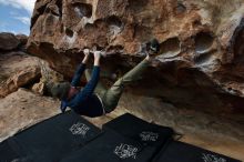 Bouldering in Hueco Tanks on 02/29/2020 with Blue Lizard Climbing and Yoga

Filename: SRM_20200229_1137310.jpg
Aperture: f/8.0
Shutter Speed: 1/250
Body: Canon EOS-1D Mark II
Lens: Canon EF 16-35mm f/2.8 L